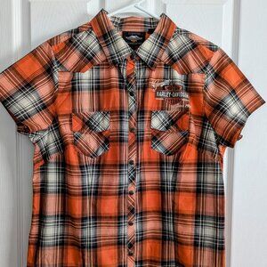 Harley Davidson genuine Oil Can Plaid Shirt